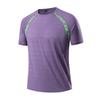 Nueva Camiseta de Verano para Hombre con Estampado de Colores Combinados de Manga Corta de Seda Helada Secado Rápido Cuello Redondo para Correr Fitness Camiseta Delgada