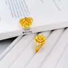 Anel Aberto Estiloso Retrô de Liga de Cobre com Três Camadas de Flores Ricas Novo Estilo Chinês Nicho Design Moderno Anel de Dedo de Flor