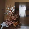Cor de café de outono estilo retrô materiais florais materiais florais de casamento móveis macios atmosfera de outono adereços de casamento decorações flores artificiais