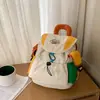 Mochila Estilo Floresta Ins Nova de Aparência Sofisticada Cor Contrastante Splicing Fresca e Doce para Homens e Mulheres Leve Mochila de Montanhismo Viagem