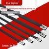 304 Viscose Aço Inoxidável Gravata 9MM Largura PVC Revestido de Plástico Preto Camada Externa Uma Fita de Aperto Cabo Marítimo
