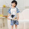 Pijama de verano nuevo para niñas de comercio exterior, pantalones cortos de manga corta para niñas lindas, traje de ropa para el hogar para bebés, niños medianos y grandes