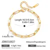 Pulseira Wanxing Estilo Europeu e Americano Ouro 18K Aço Inoxidável Zircônia Branca Redonda, Corrente Versátil Paperclip que Não Desbota para Mulheres