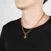 Collar con Colgante de Corazón Grabado con Láser de Números Romanos en Oro de 18 Quilates, Transfronterizo Europeo y Americano, Superventas, Acero Inoxidable, Venta al por Mayor para Mujeres
