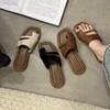 Pantuflas sin cordones para mujer 2026 Nuevo estilo coreano de verano Ropa retro para vacaciones con faldas Sandalias romanas