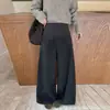 Calça de Maternidade Outono Inverno 2026 Novo Estilo Coreano Simples Casual Solta Lã Reta Wide Leg Calça Longa de Maternidade