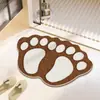 Alfombra de Baño con Forma de Oso Lindo, Falso Cachemir, Absorbente de Agua, Antideslizante, Elimina Polvo, Engrosada, Duradera, Fácil de Cuidar