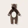 Traje de felpa para gatear de bebé, diseño de animal de dibujos animados, pijama con cremallera, novedad de otoño/invierno, suéter afelpado de una pieza