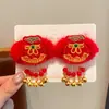 Novo Modelo de Presilha Vermelha para Crianças 2026, Presilha de Cabelo de Ano Novo do Cavalo, Acessório de Cabelo Estilo Chinês com Laço para Meninas