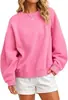 Sudadera con capucha holgada de color liso, versátil, cuello redondo, estilo nuevo para mujer, otoño e invierno, transfronteriza europea y americana, 2026