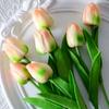 Mini Plástico PU Flor Tulipán Simulación Flor Artificial Transfronterizo Comercio Exterior Flor de Seda Boda Decoración del Hogar Fabricante de Flores Venta al por Mayor