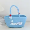 Bolsa de Palha Love 2026 Nova Bolsa de Mão de Corda de Algodão Bolsa de Corda de Algodão Casual Original Desenho Animado Bolsa de Mão para Lembrança