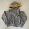 2026 Otoño e Invierno Usable por Ambos Lados Cuello de Piel Ins Tendencia Estampado de Leopardo Moda Elegante Sudadera con Capucha y Cremallera Y2K Venta al por Mayor