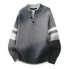 Suéter de Punto Graduado con Cuello Redondo para Hombre Otoño/Invierno 2026, Corte Holgado, Hombro Caído, Manga Larga