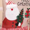 Suprimentos de decoração de Natal transfronteiriços Criativo Desenho animado Velho boneco de neve Capa de cadeira Veludo branco Layout de cena Presente