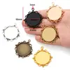 Diámetro Interior de 30 mm Aleación de Gema del Tiempo Base Redonda para Encaje Joyería DIY Pulsera Collar Accesorios Colgante C58