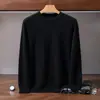 26 Nuevo Suéter de Cachemira para Hombre Otoño/Invierno, Cuello Redondo, Cálido, Color Sólido, Tejido de Manga Larga, Suéter Básico Casual de Negocios