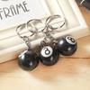 Llavero de billar creativo de tamaño pequeño, llavero de billar negro con ocho bolas, colgante de resina para manualidades de billar, regalo al por mayor