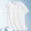 Camiseta de Malla de Seda Helada Transfronteriza de Manga Corta para Hombre de Verano Delgada Talla Grande Deportiva de Secado Rápido Transpirable de Media Manga Top Refrigerante