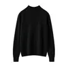 Suéter de cashmere ready-to-wear de primeira linha para mulheres, apresentando gola semi-alta, um design simples e confortável, e estilo versátil. Feito 100% de caxemira, é perfeito como camada base