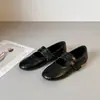 Parte superior de cuero suave~zapatos planos retro de cuero genuino con cierre de velcro para mujer, nuevo estilo 2026, Mary Janes versátiles y cómodos