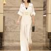 Traje de verano profesional para mujer, traje drapeado, estilo real, de alta gama, estilo socialité, de temperamento ligero y capaz.