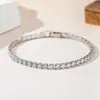 Pulsera de Raqueta de Tenis con Taladro de Zirconia Estilo Europeo 4.0 Color Duradero 18K Fila Única Joyería Transfronteriza Amazon Hip Hop Productos de Comercio Exterior