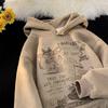 Sudadera con capucha de gamuza súper gruesa para hombre, invierno, forrada de polar, gruesa, estilo americano, retro, holgada, pesada, para adolescentes