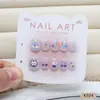 Uñas Postizas Usables para Niños, Uñas Postizas Cortas Usables, Parches de Uñas Postizas Removibles de Alta Gama, Manicura Fresca Pequeña al por Mayor