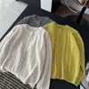 Cardigan de tricô moderno estilo coreano 2026, gola redonda, manga longa, para mulheres, caimento solto, modelador, top versátil, jaqueta de tricô trançado para mulheres