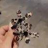Accesorio para el Cabello Exquisito de Gama Alta Retro Estilo Francés, Pinza Sencilla con Estampado de Leopardo y Flor para Flequillo Lateral, Pinza de Pato Ins