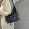 Bolsa de Lona Feminina Grande Capacidade 2025 Nova Outono e Inverno Nicho Ombro Único Transversal Bolsa Tote de Aula para Estudantes de Alta Qualidade