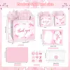 Bc012 Exportido Xadrez Laço Rosa Agradecimento Festa de Aniversário Presente Bolsa de Mão Papel Decorativo