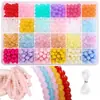 Cuentas redondas de acrílico, kit de accesorios para manualidades, set de juguetes, suministros educativos para hacer joyería, materiales para pulseras, accesorios hechos a mano para abalorios