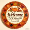 Novo produto transfronteiriço: Placa de porta de abóbora de madeira impressa plana, decoração de parede criativa, placa de decoração de feriado, atacado do fabricante