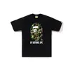 Marca de Moda Japonesa Bape Camuflagem de Macaco Manga Curta Estampa de Cabeça de Macaco T-shirt de Verão para Casal Casual Esportiva Manga Curta Curta T