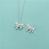 Plata Esterlina S925 Plata Lisa Accesorios Estilo ins Collar de Perlas Cadena para Clavícula Colgante de Lazo DIY Hecho a Mano Colgante para Pulsera