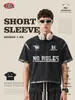 Camiseta com Estampa Salpicada de Tinta Estilo High Street Americano Masculina de Peso Pesado com Caimento Boxy Solto Retro Tendência Estilo Wasteland para Homens.