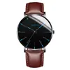 Reloj de Pulsera de Cuero Más Vendido en Comercio Exterior, Reloj Ultradelgado para Hombre, Reloj Simple y de Moda, Reloj de Cuarzo, Reloj de Moda para Hombre