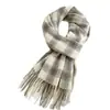 Bufanda Cuadros con Borlas Estilo Coreano para Estudiantes en Otoño e Invierno, Bufanda Versátil Cálida y Engrosada, Chal de Doble Uso para Mujeres