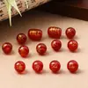 Cuentas de Ágata Roja en Forma de Barril, Buena Suerte en los Exámenes, Cuentas Redondas, Éxito en Cada Examen, Cuentas Sueltas, Cuentas Grabadas, Accesorios para Joyería DIY