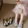 Zapatos de Princesa Elegantes para Niñas con Pedrería Brillante, Estilo Moda Coreana, Zapatos de Cuero Infantiles Modernos y Versátiles para Primavera y Otoño