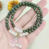Yiming Xianyuan Sándalo Verde Fengjiu Accesorios Pulsera de Doble Círculo Creativa Nuevo Estilo Chino Rosario de Pareja Pulsera Pequeña