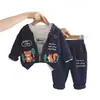 Conjunto de Ropa de Otoño para Niños Primavera y Otoño 2026 Nuevo Elegante Chaqueta de Dibujos Animados para Bebés Niños de 1 Año 2 Conjunto de Tres Piezas de Manga Larga