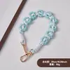 Llavero Tejido a Mano Estilo Bohemio Flor de Margarita Pulsera Doble Cabeza Lanyard para Teléfono