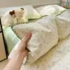 Conjunto de quatro peças em gaze de algodão 100% de dupla camada, qualidade Classe A para maternidade e infância, capa de edredom de algodão puro com borda de concha, conjunto de três peças de cama Nantong