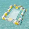 En stock, venta al por mayor, reclinable inflable cuadrado de agua de PVC a prueba de explosiones, fila flotante, reclinable de agua para adultos, cama flotante de malla transpirable