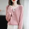 Nuevo Jersey de Punto de Dos Piezas Falsas en Color Contrastante Otoño e Invierno para Mujer Estilo Coreano Reductor de Edad Top Interior Jersey Básico y Versátil para Mujer
