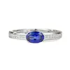 Anel oval feminino Longlong Gold Jewelry S925 Silver Sapphire 4*6, moda requintada diária, combinando com todos os estilos