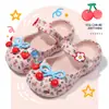 Zuecos de Verano de Dibujos Animados para Niñas, Sandalias Florales de Princesa con Suela Suave de EVA Antideslizante, Lindas Pantuflas de Punta Cerrada